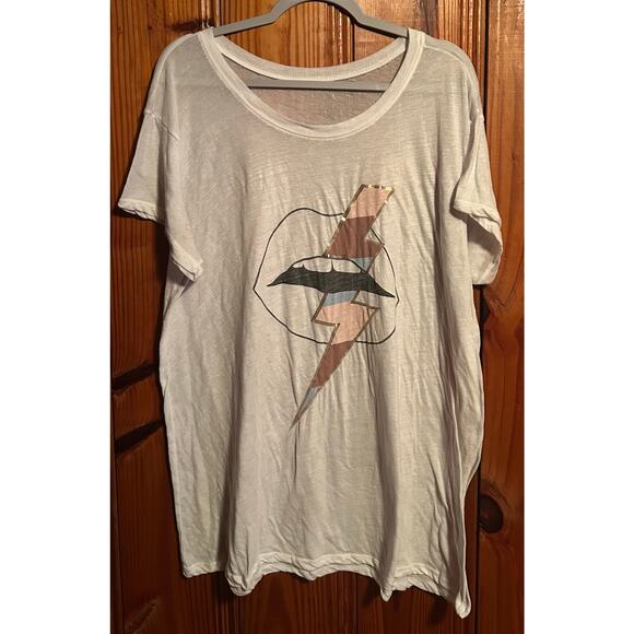 Torrid Tops - TORRID women’s Vintage Mouth Tee white relaxed fit oversized 2X